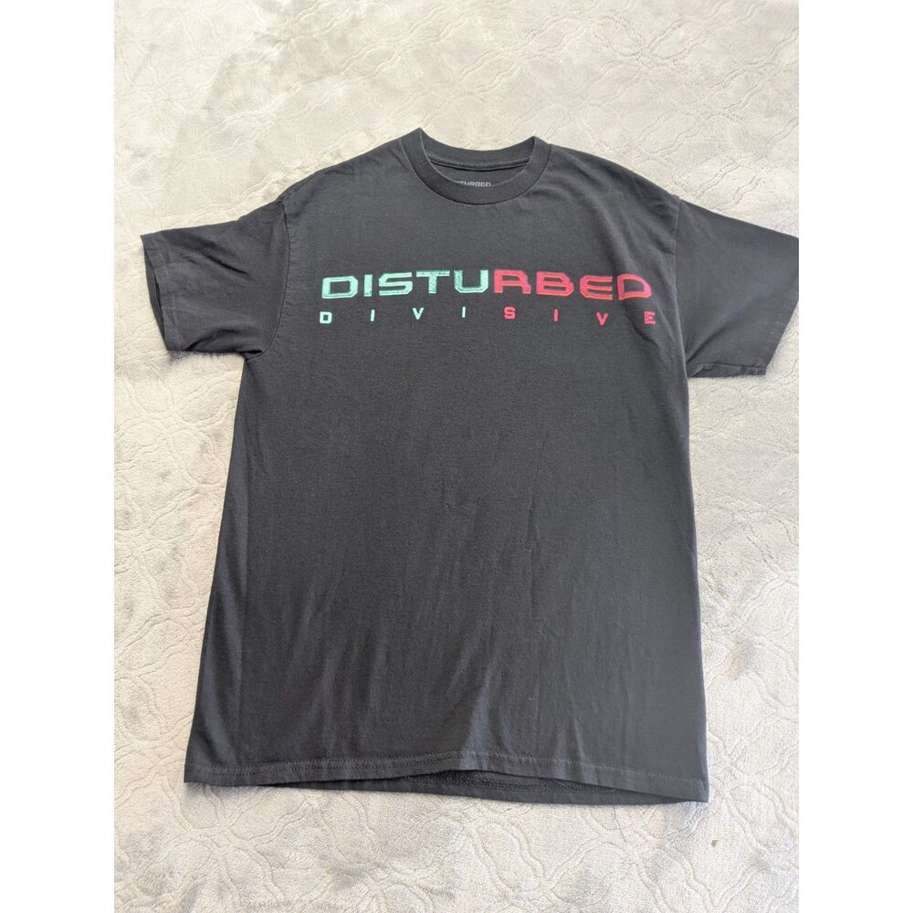 Disturbed Divisive Band T-Shirt Men's Medium Black Graphic Heavy Metal Rock Tee